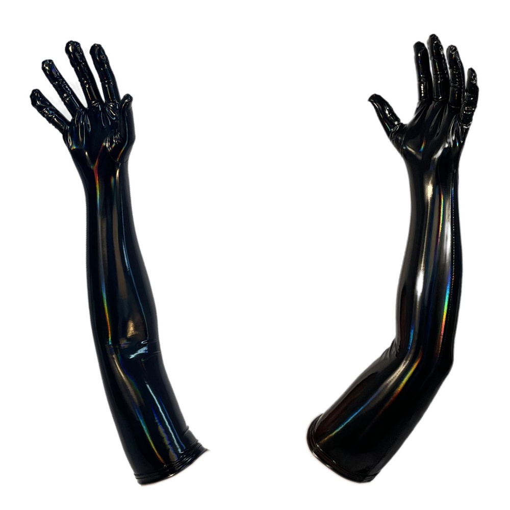 Gants longs sexy en cuir verni brillant pour femmes, taille 3XL, style punk, pour Halloween, cosplay, club, fête, performance scénique
