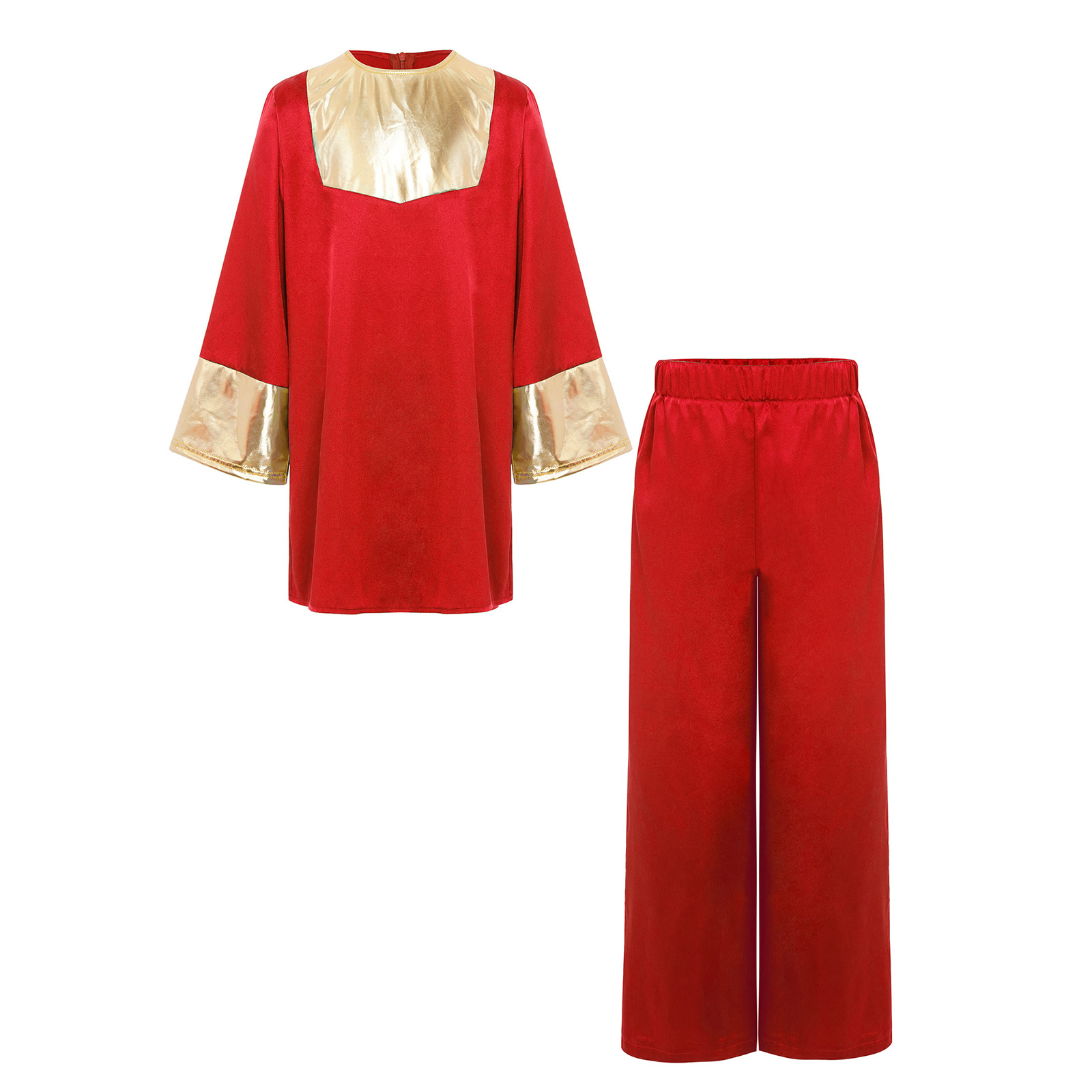 Robe de culte de chorale d'église pour enfants, garçons et filles, avec pantalon, Costume de fête à thème Cosplay d'halloween, Robe de célébrations scolaires de remise de diplôme