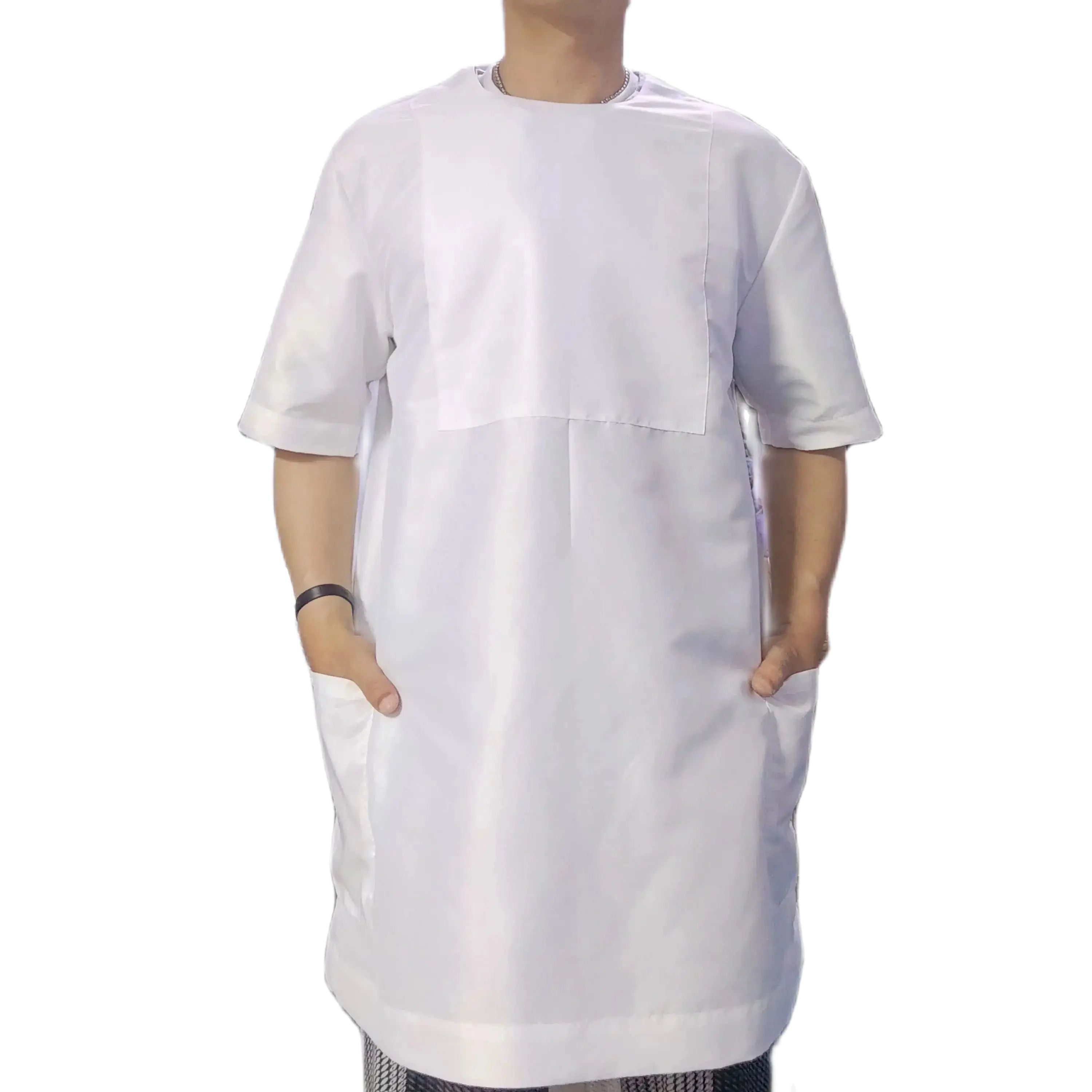 Costume pantalon en coton blanc uni pour homme, haut à manches courtes + vêtement personnalisé de Style nigérian, mode africaine, nouvel arrivage, pantalon décontracté