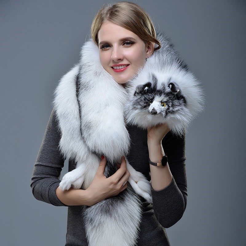 Nouveau hiver grand col de fourrure de renard véritable manteau de fourrure naturelle foulards de luxe femmes hommes vestes capuche châle décor femme cou écharpe enveloppes