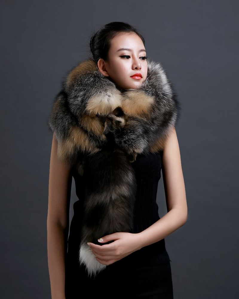 Hiver chaud grand col de fourrure de renard véritable manteau de fourrure naturelle foulards de luxe femmes hommes vestes capuche châle décor femme cou écharpe enveloppes