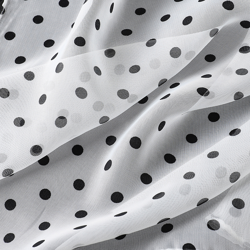 Écharpe en mousseline de soie imprimée à pois pour femmes, châle polyvalent, protection solaire, foulards décoratifs, luxe, élégant, pour dames