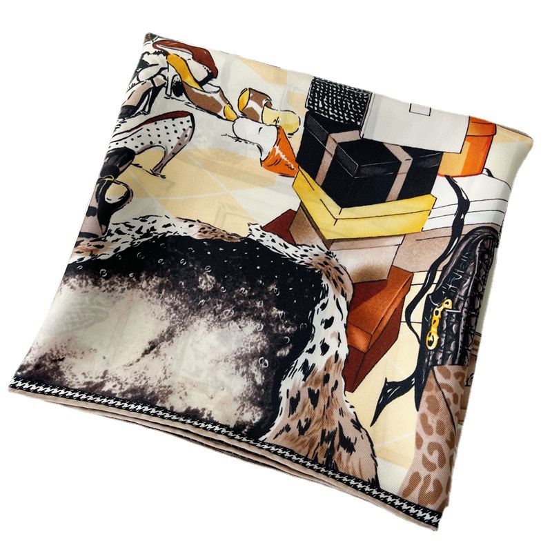 Foulard Carré Mûrier Pur pour Femme, Écharpes à Bords Roulés, Mouchoir de Tête, Châles, Hijabs Foulards, Bandana 90x90cm, 100%