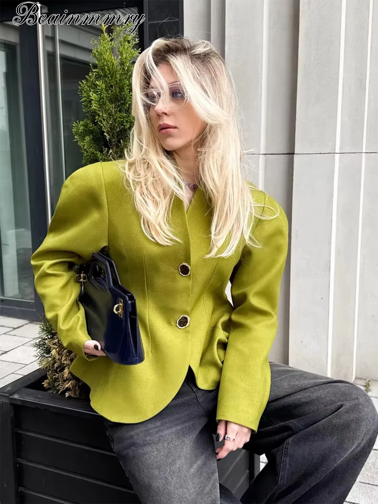 Vestes Courtes à Manches Longues pour Femmes, Col Montant Tendance, Boutons, Taille Cintrée, Vêtements Chic, Nouveauté 2026, Manteaux de Rue pour Dames, Idéales pour les Fêtes