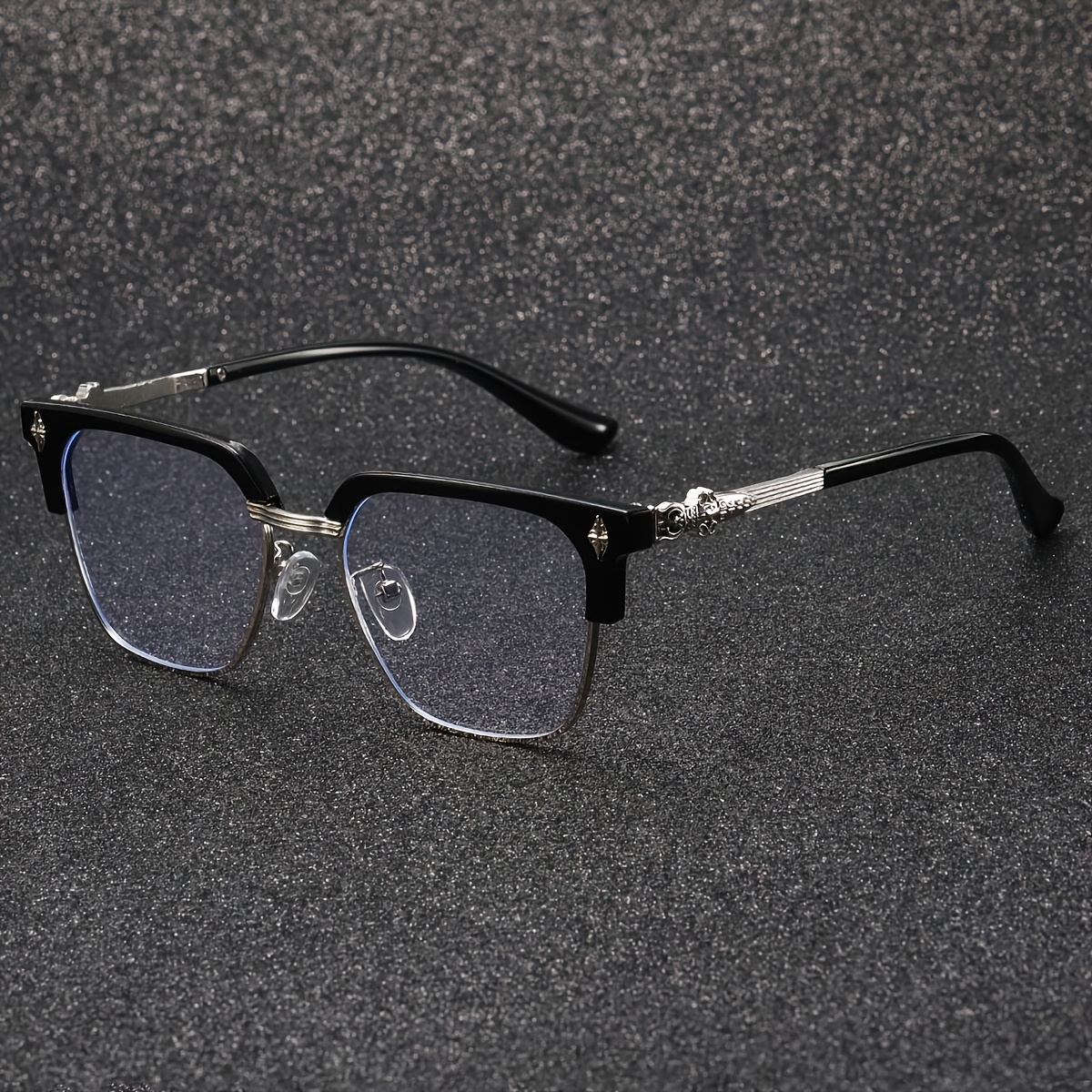 Lunettes transparentes à monture carrée pour hommes, style classique et moderne, basiques décontractées, article polyvalent pour le quotidien