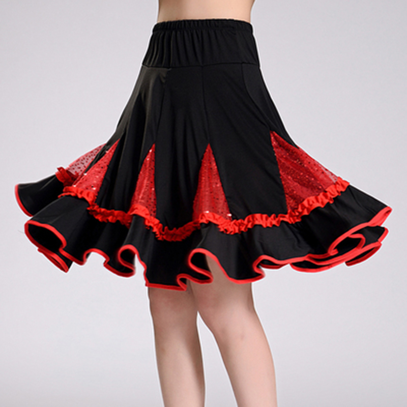 Robe de danse latine pour femmes, Salsa, Tango, Rumba Cha, jupe, vert, rose vif, rouge, vêtements carrés pour femmes