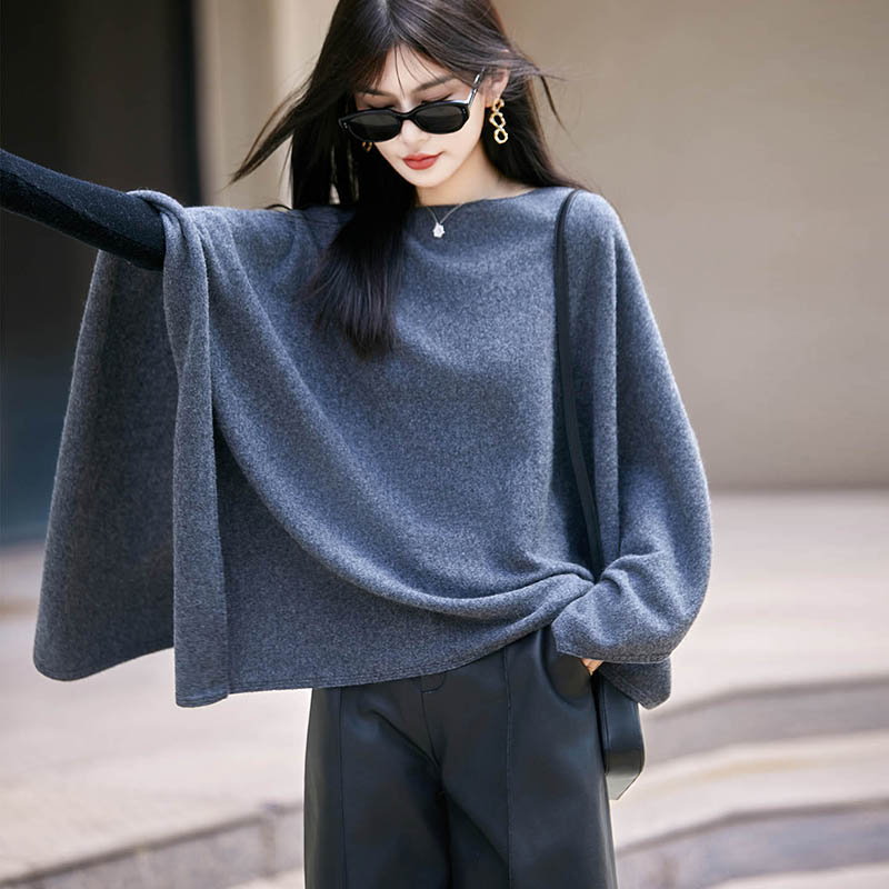 Nouvelle Collection Automne – Pull Châle 100% Laine Mérinos pour Femme – Doux, Uni, en Cachemire Tricoté – Écharpe Châle Populaire pour Femme – Hauts Élégants