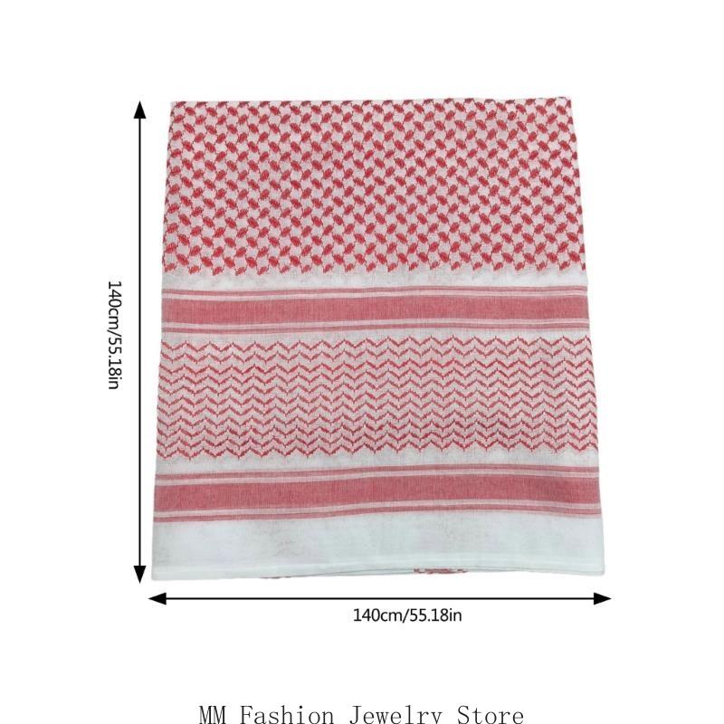 D0UB Religieux adulte Keffiyeh Headscarf Turbans Jacquards Pattern Arab Scarf Fiffite Outdoor For