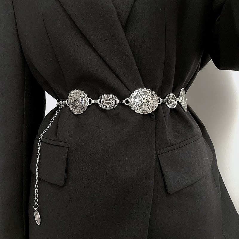 Ceinture pour femmes, nouvel article, design de niche, chaîne de taille décorative, polyvalente, assortie rétro, robe, jeans, ceinture, 2024