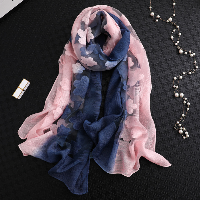 Écharpe assortie double document pour femme, mode féminine, fleur coupée, pétale creux, laine 216.239.inj, polyvalent, 70x190 cm