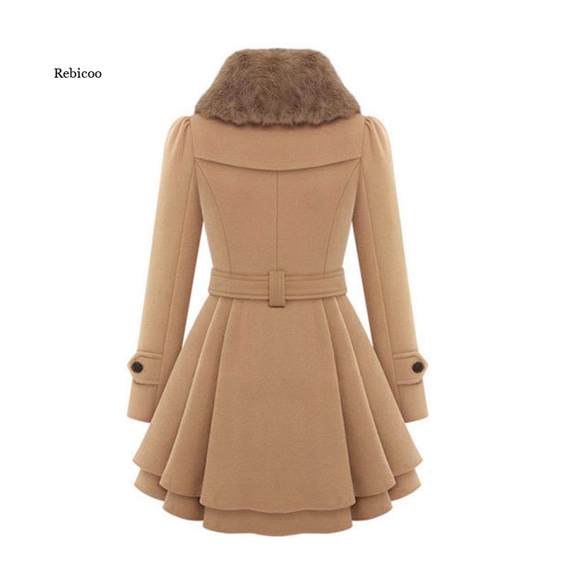 Manteau Sherpa Long en laine pour femme, vêtement d'hiver, Slim, croisé, rembourré, coréen, cachemire, Trench, Style anglais