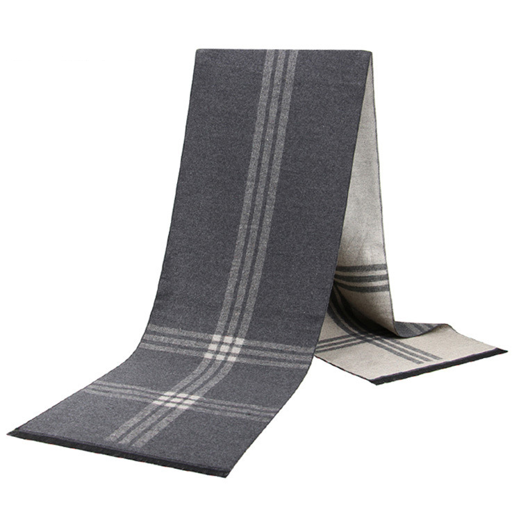 Écharpe de luxe homme hiver chaud laine écharpe pour hommes cachemire soie foulards décontracté Plaid affaires mâle Long Pashmina châles silencieux