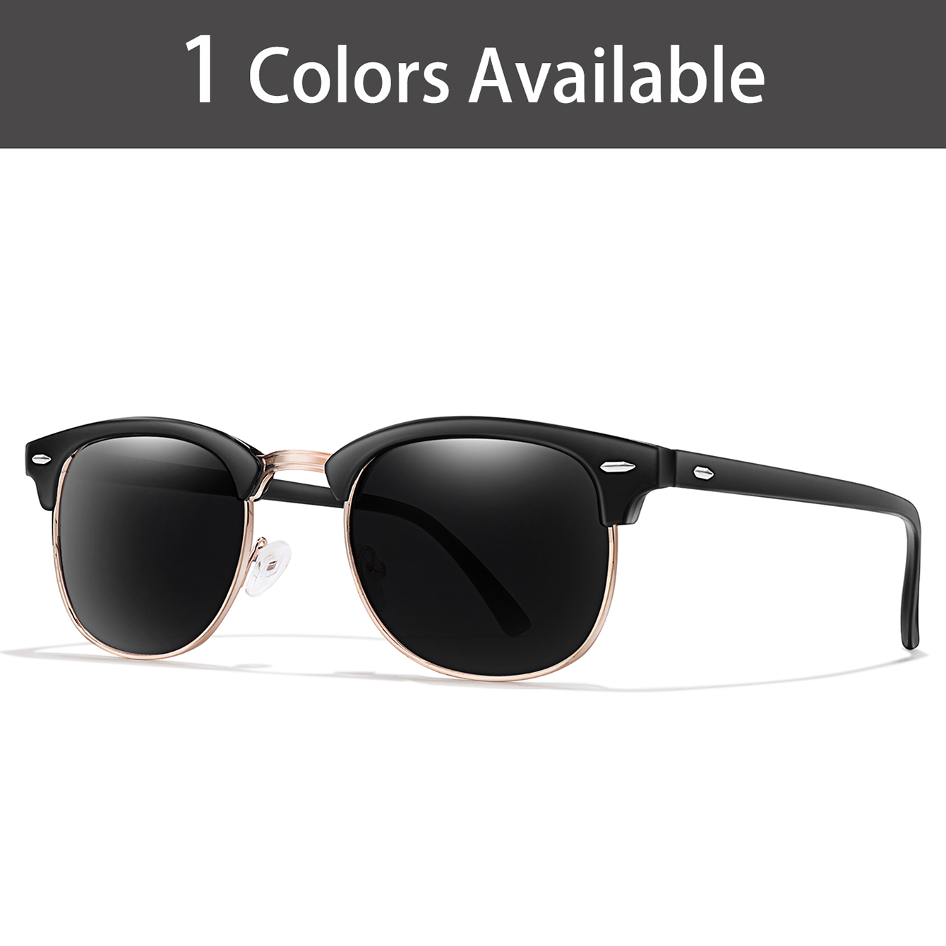 Lunettes de soleil de luxe demi-cerclées en métal pour femmes et hommes, design rond, verres de marque célèbres, pour la randonnée, la pêche, le cyclisme, avec étui