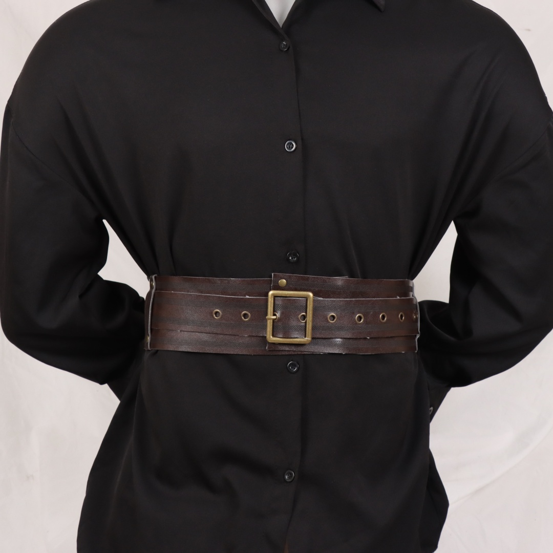 Ceinture large pour femme en cuir PU gothique, style corset sous-poitrine, couleur unie, réglable, accessoire vestimentaire