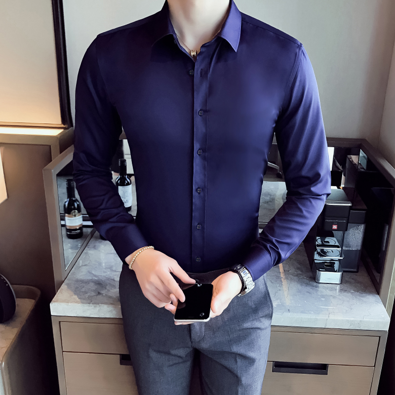 Vêtements pour hommes grande taille à manches longues chemises formelles pour hommes tout Match coupe ajustée décontracté luxe hommes chemises habillées de haute qualité 5XL-M