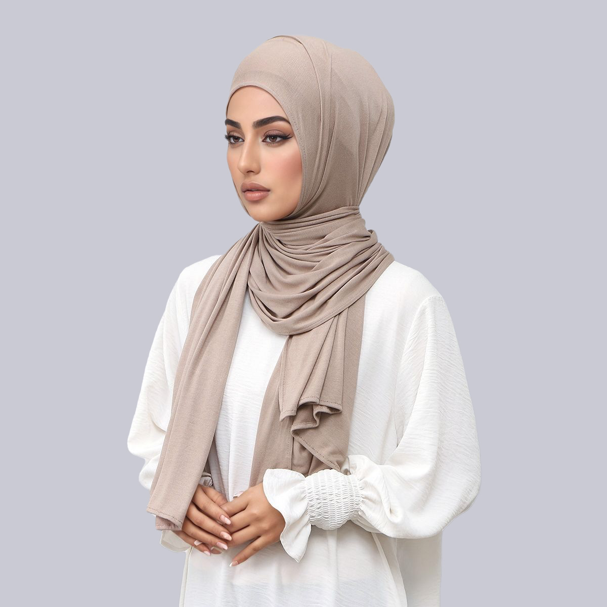 Hijab instantané musulman en jersey de coton modal, foulard uni doux pour femme, châle en jersey premium, facile à porter, couvre-tête