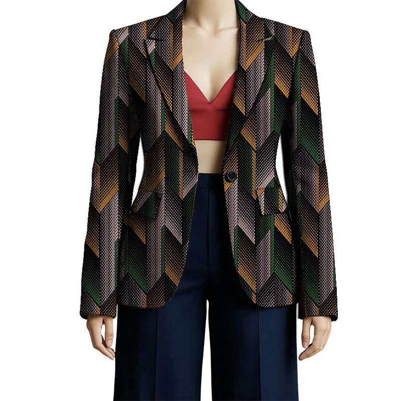 Vestes de costume de Couture africaine pour femmes, blazer Ankara imprimé coloré pour mariage, manteau court de fête