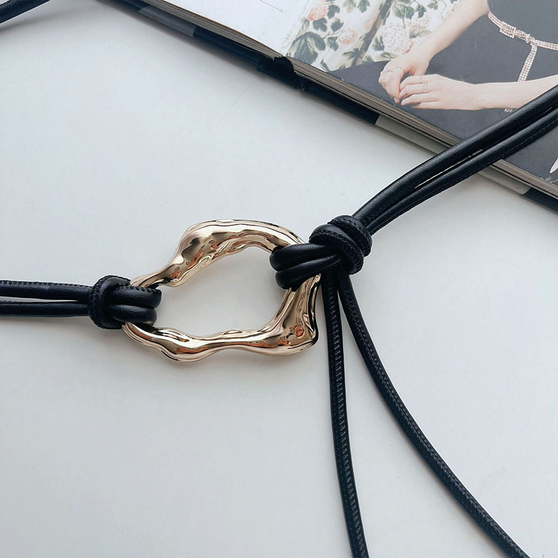 Ceinture fine nouée en corde de cuir pour femmes, boucle en métal, ceintures fines en PU, robe de dame, manteau, bretelles décoratives