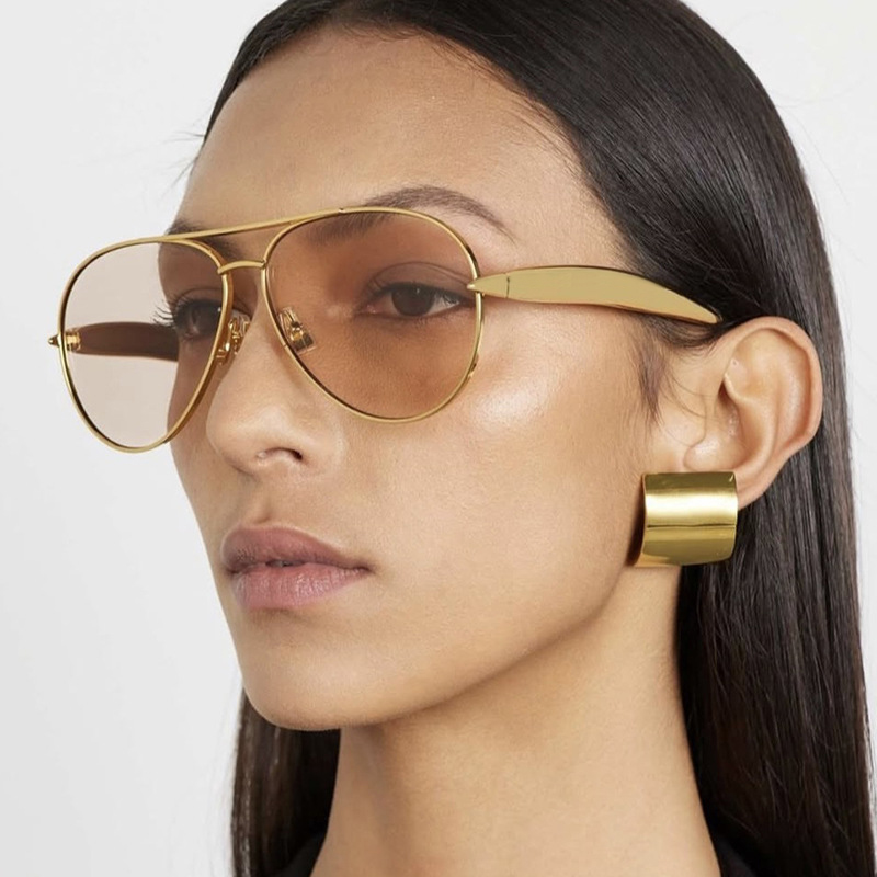 Lunettes de soleil pilote pour hommes et femmes, rétro, marque de styliste, surdimensionnées, unisexe, UV400, nouvelle collection