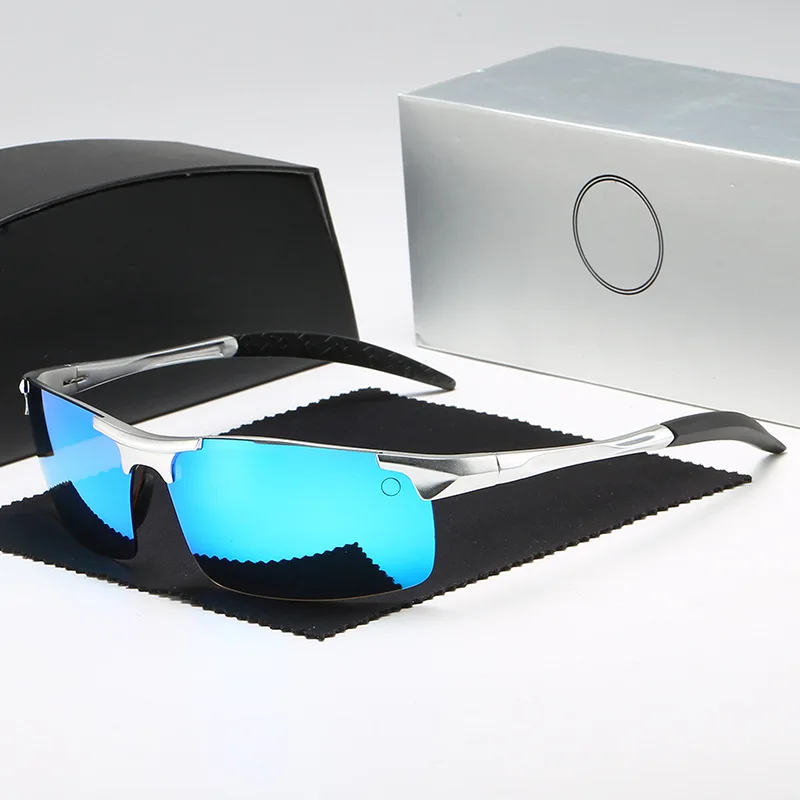 Lunettes de protection polarisées pour hommes, pare-soleil UV, tendance, pour cyclisme en plein air, conduite, aluminium et magnésium
