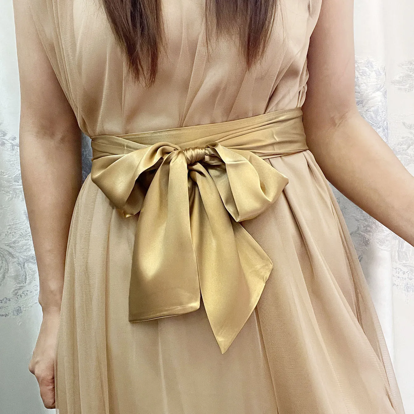 Ceinture Corset large avec nœud en ruban de Satin, 9.5x250cm, vin blanc rouge noir rose jaune marine, ceinture à nœud papillon pour femmes et filles