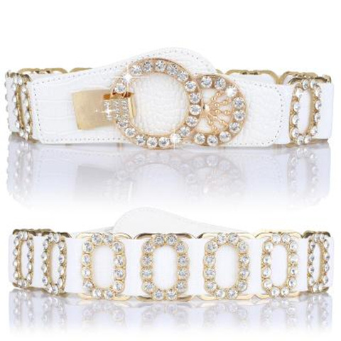 Ceinture pour femme, ceinture décorative pour femme, ceinture élastique à la mode avec incrustation de diamants, ceinture élastique, ceinture élargie