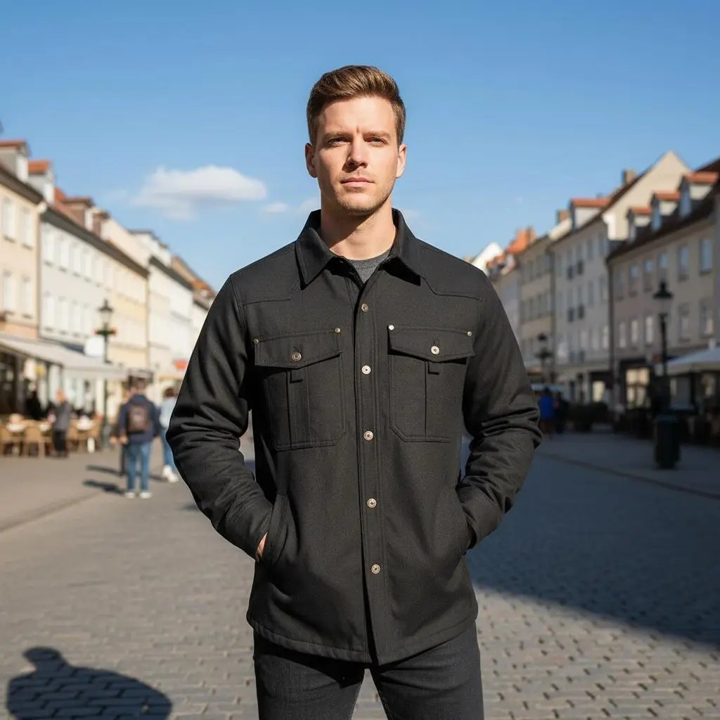 Chemise à carreaux en glouton pour hommes, veste décontractée, revers rétro, chemises chaudes en coton, coupe-vent, vêtements de printemps et d'automne