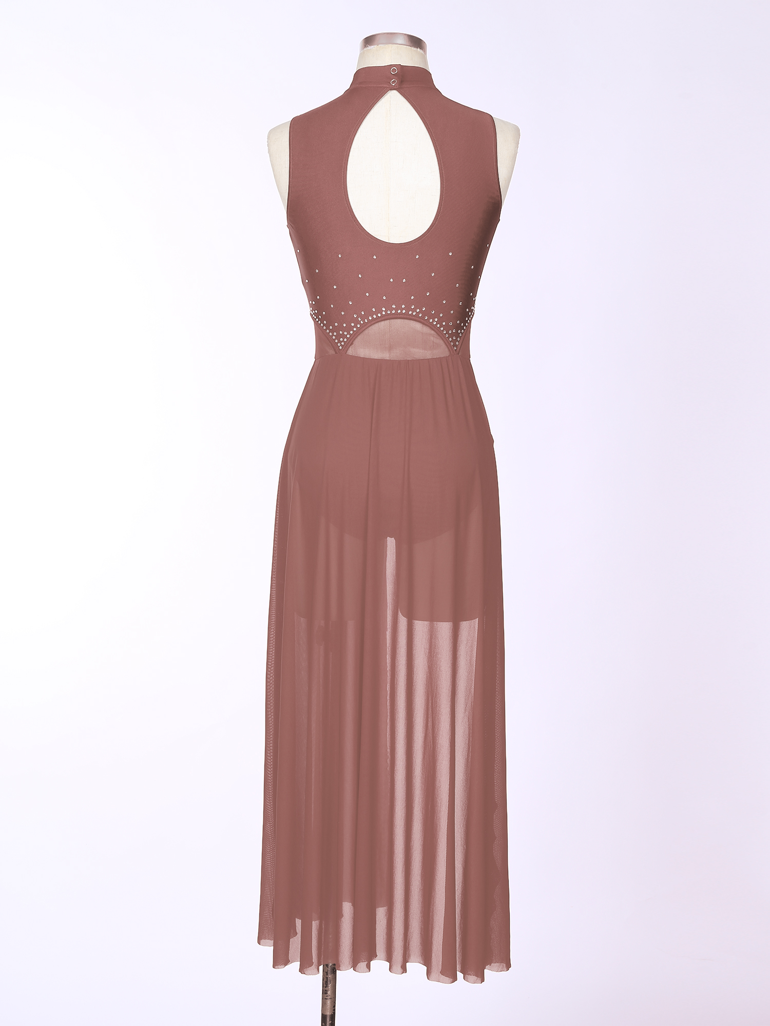 Fibrbal inestone-Robe de danse lyrique moderne pour femme, asymétrique, fendue, pure, ballet, justaucorps de performance, vêtements de danse