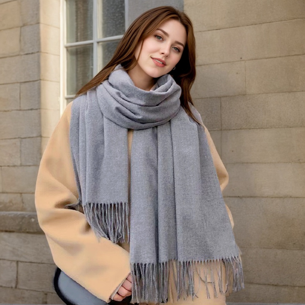 Écharpes d'hiver pour femmes écharpe en cachemire femmes noir dames hiver laine écharpe chaude XWJ07