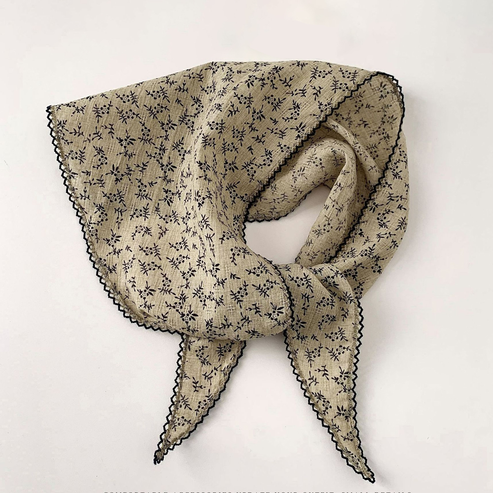 1 pièce Nouveau Foulard de cou à motif floral, Châle d'été, Bandeau triangulaire pour cheveux, Bandeau, Foulard, Bandeaux pour cheveux, Bandanas, Ruban pour cheveux pour Femme