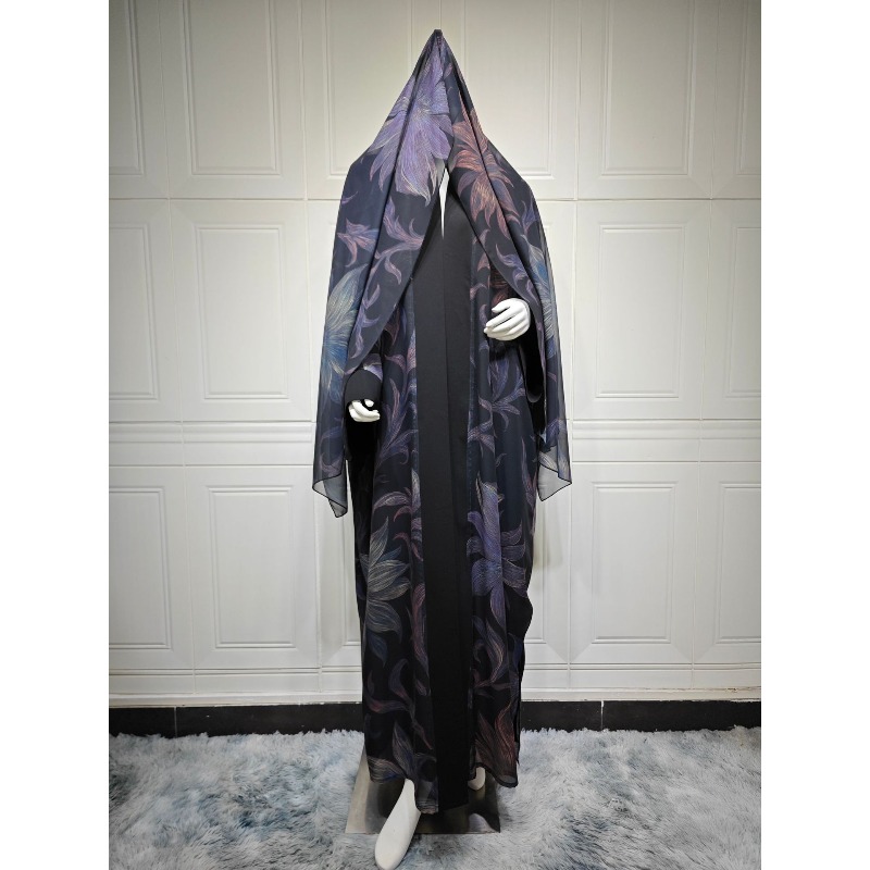 Abaya Eid pour femmes, Robe cardigan, Foulard, Caftan de Dubaï, Caftan musulman, Robe longue, Jalabiya, Ramadan, Maroc, Islam, 2025, Vestidos Largos