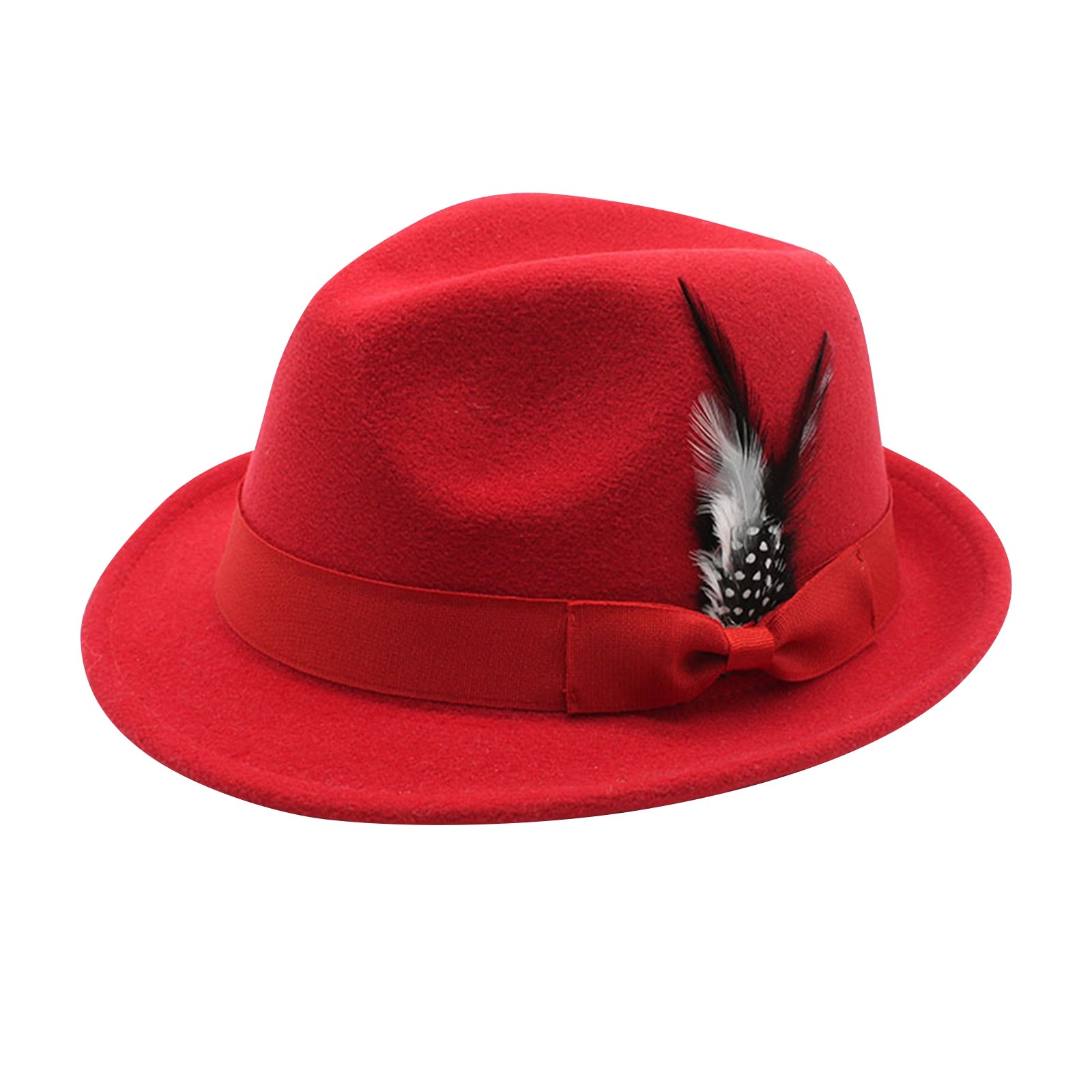 Hommes haut-de-forme hiver automne élégant plume feutres chapeau hommes réglable Jazz doux laine chapeau vacances fête carnaval Dirndl casquette