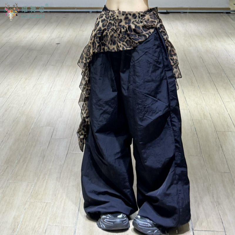 Vêtements de danse du ventre pour femmes, écharpe de hanche imprimée léopard, rideau de pet de danse Jazz, écharpe de taille pour pratique de danse orientale pour adultes
