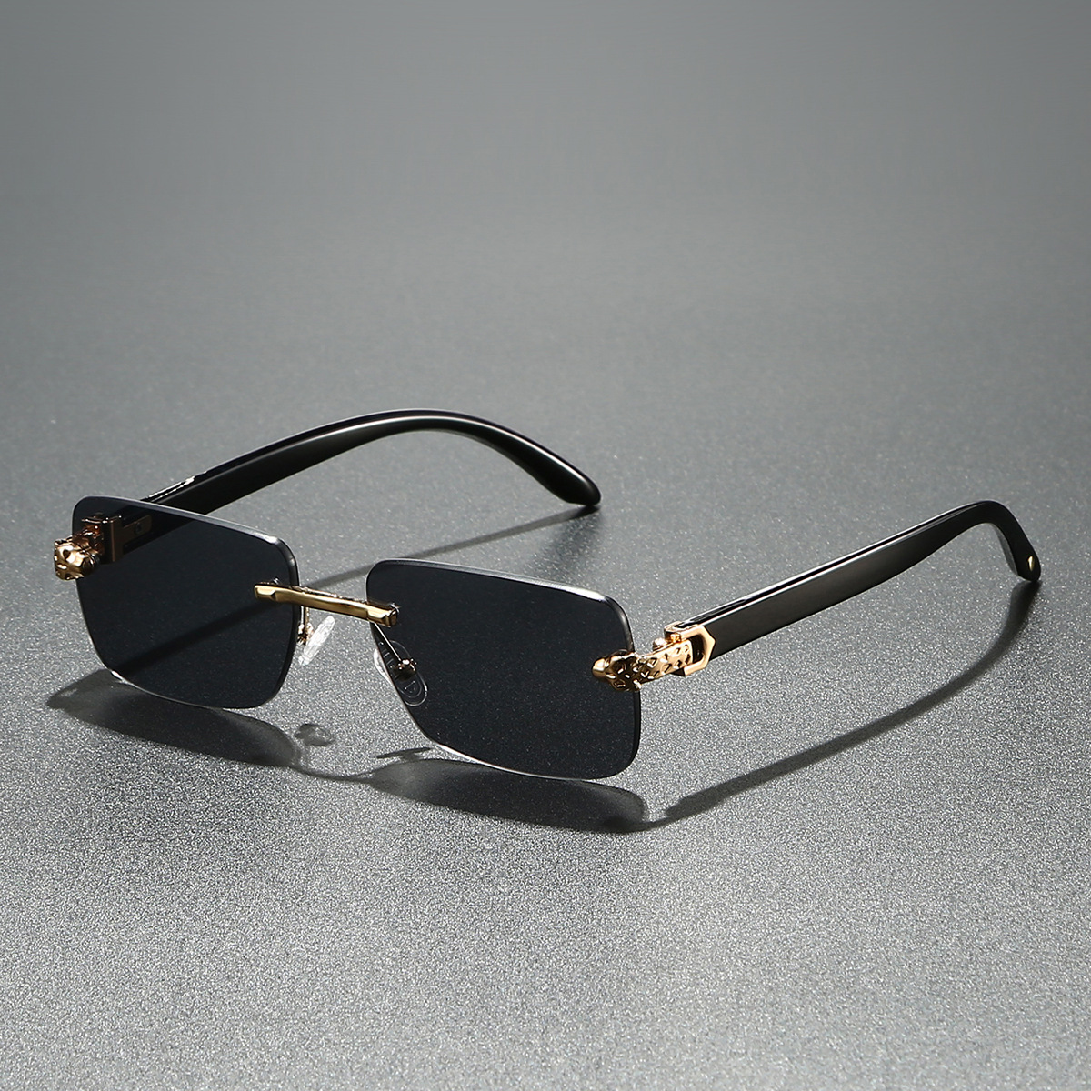 Lunettes de soleil ovales rectangulaires Vintage pour femmes et hommes, monture métallique, verres transparents