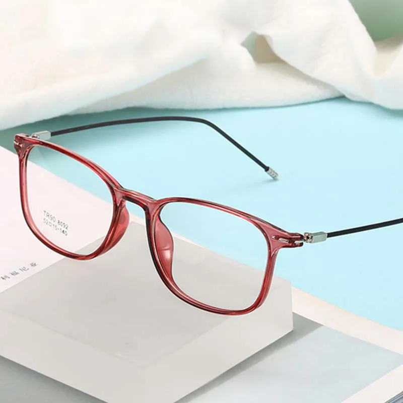 Lunettes de myopie à finition carrée rondes pour femmes et hommes, jambes fines en métal, lunettes à vue courte, Prescription-0.5 -1.0 -1.5 -2.0 à -9.0