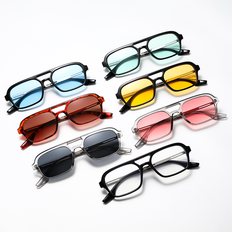 Double pont carré cadre lunettes de soleil mode nouveau rétro oeil de chat lunettes de soleil marque Design UV400 nuances lunettes femmes femme