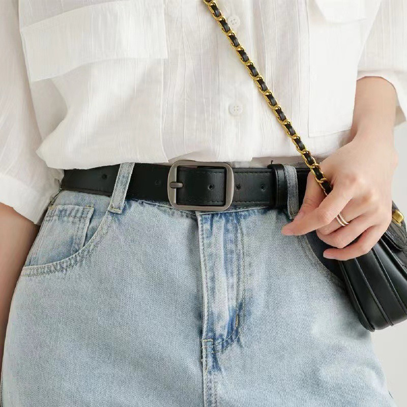 Ceinture en cuir PU de haute qualité pour femmes, ceinture vintage noire et marron, ceinture décontractée tendance pour jeans, pantalons, tenues quotidiennes