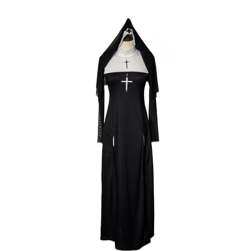 Costume de Cosplay de nonne religieuse Anime Sexy, uniforme pour femmes, Costumes d'église pour adultes, Robe de prière avec ensemble de coiffure
