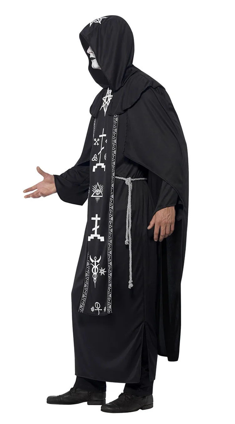 Costume Médiéval de Prêtre Catholique pour Homme et Femme, Déguisement de Dreadcomparateur, Pasteur, Moine, Magicien, Halloween, Carnaval, ix, Robe de Barrage