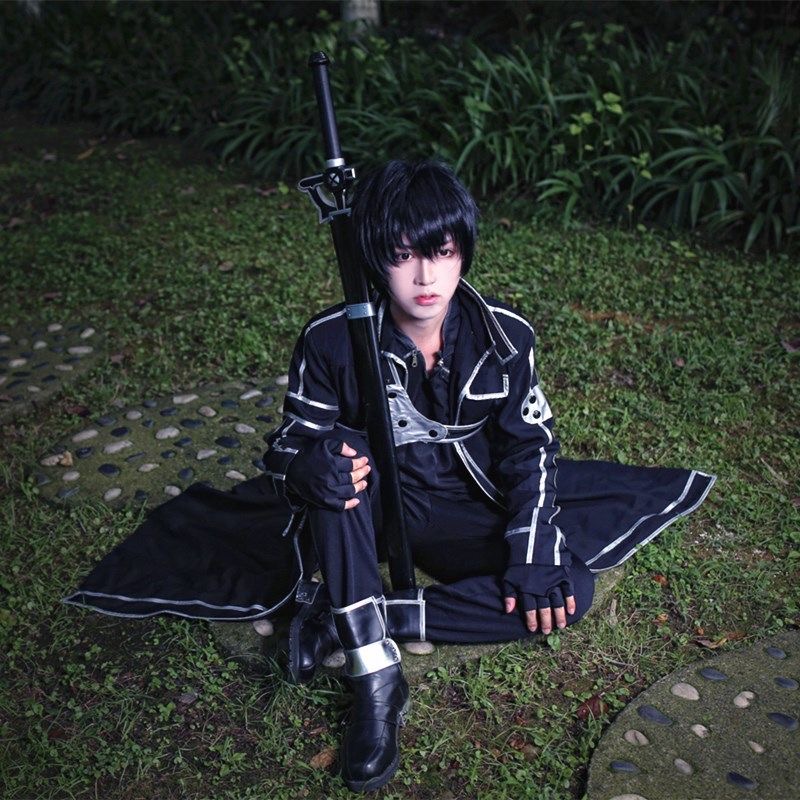 Anime épée Art en ligne Costume Kazuto Kirigaya Cosplay veste chemise pantalon trench Kirito uniforme perruque Costume tenue de fête pour homme