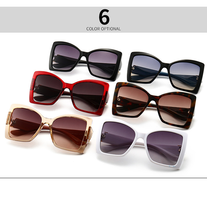 Lunettes de soleil œil de chat à grand cadre pour femmes, lunettes de soleil de voyage populaires, nuances féminines, créateur de marque de luxe, mode vintage, UV400