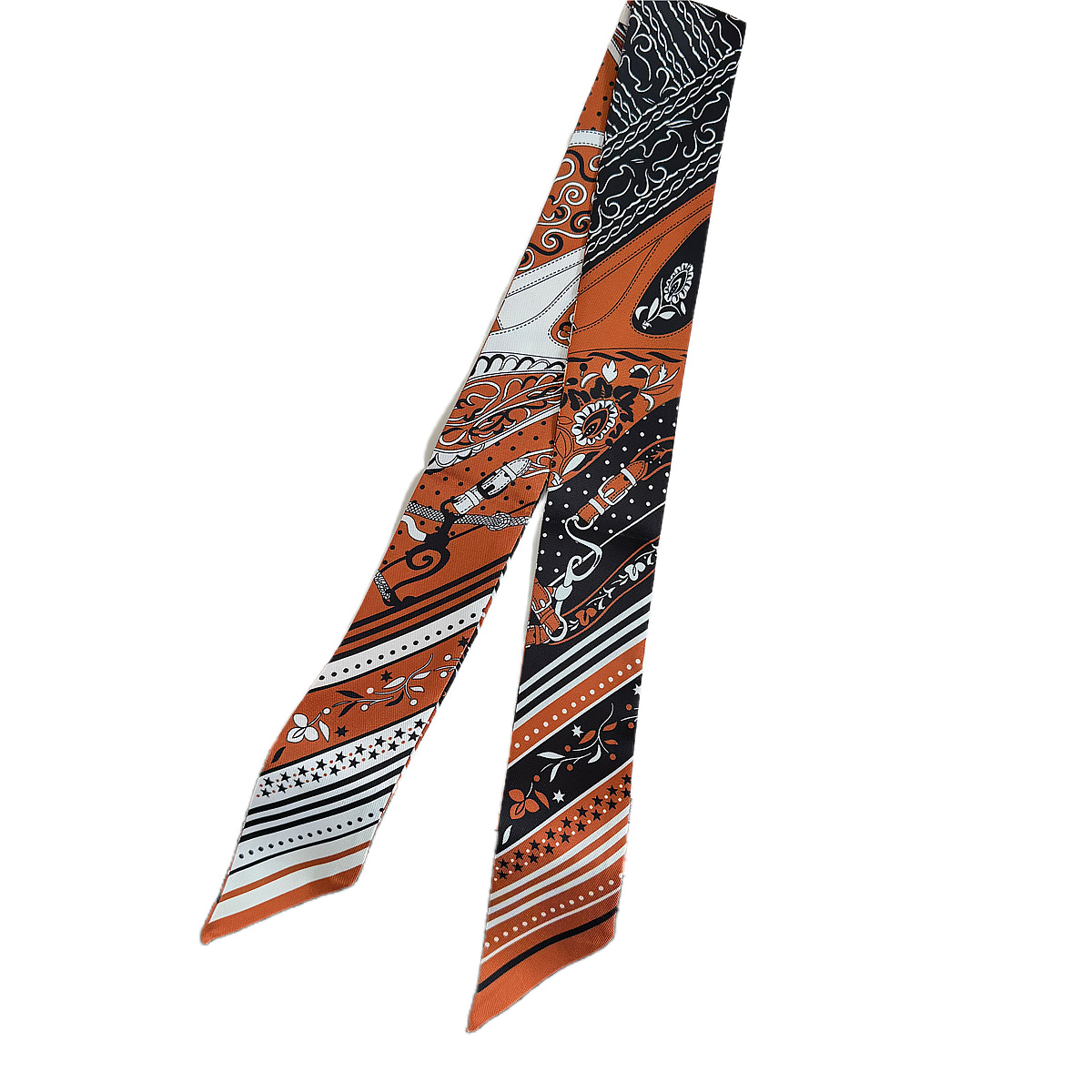 Écharpes en soie décoratives fines et étroites pour femmes, style bandana léger et polyvalent, pour le quotidien, le bureau, les fêtes, les vacances, style bohème