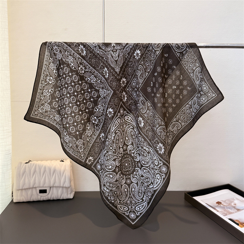Écharpes carrées rétro à imprimé paisley 65*65cm, foulards en coton pour femmes, foulard doux, bandana, printemps automne, décoration chaude, enveloppes