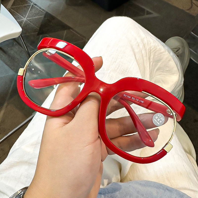 Lunettes de presbytie surdimensionnées pour femmes, Style INS, à la mode, bloquant la lumière bleue, lunettes de lecture, tendance, imprimé hibou, monture ronde