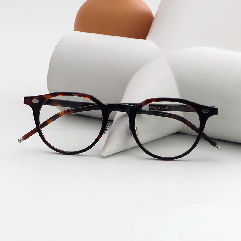 Lunettes rondes rétro classiques pour hommes et femmes, monture Vintage en acétate, japonaise, faite à la main, unisexe, à jante complète