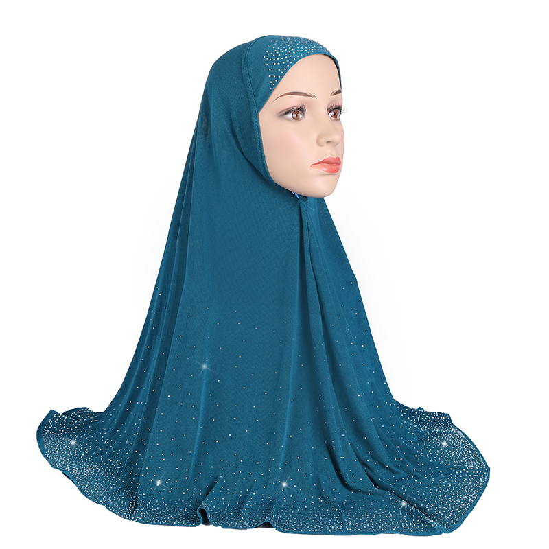 H112 Adultes grande taille musulman hijab écharpe avec strass foulard islamique chapeaux armia tirer sur bandeau ramadan cadeau