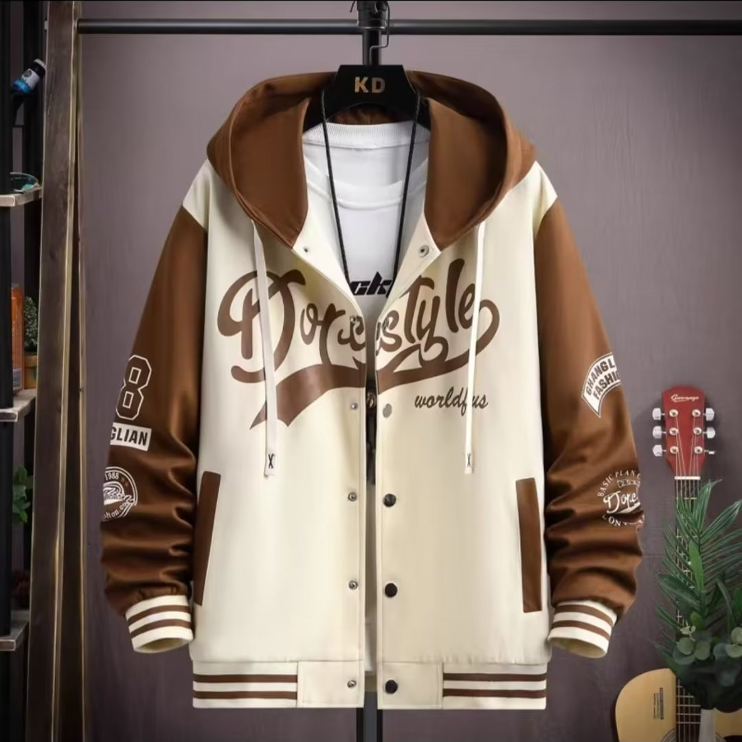 Maillot de Baseball à capuche pour hommes, veste coréenne décontractée à capuche, Harajuku, mode de rue, vêtements pour hommes, manteau de haute qualité, automne