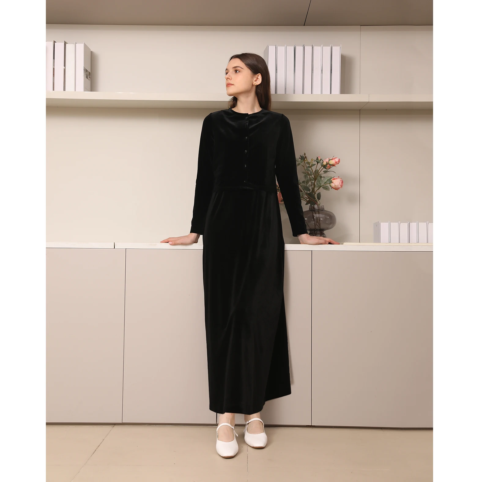 I-2025-Robe cardigan et bretelles en velours pour femme, vêtements élégants pour femme, lit en deau, chemise modale personnalisée, trois couleurs, automne et hiver