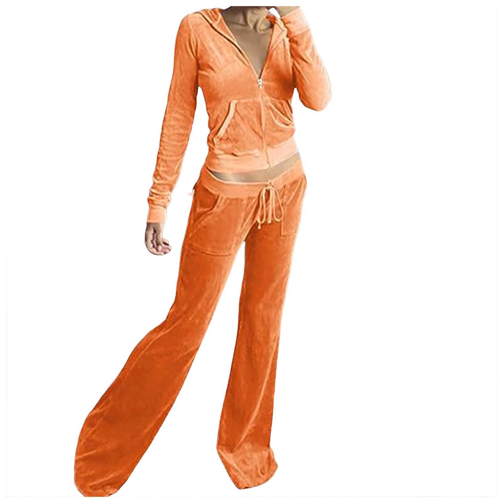 Ensemble de survêtement en velours pour femme, veste à capuche zippée, pantalon de survêtement imbibé, tenue décontractée, coupe couvertes, document solide, 2 pièces