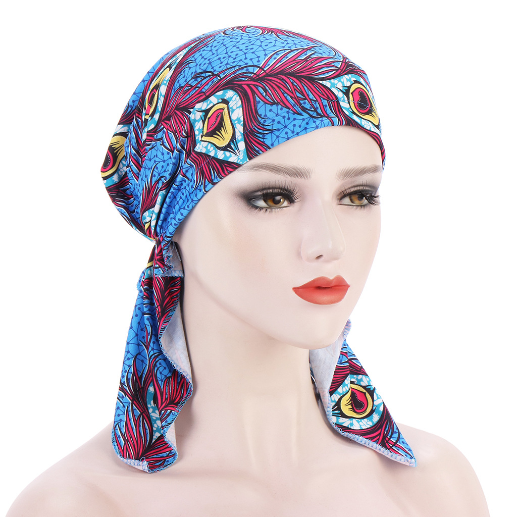 Nouveau Turban Hijab Tendance 2026 à Imprimé, Bonnets Longs et Doux, Élastiques, pour Femmes et Filles, Idéal pour la Chimiothérapie